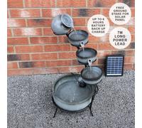 Monster Shop 4 Tier Spilling Bowls Water Feature - Grey, Grey