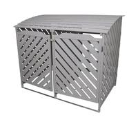 Monster Shop Grey Wash Double Wheelie Bin Storage, Grey