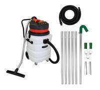 Gutter Cleaning System 90L Industrial Wet & Dry Vacuum Cleaner 24ft Gutter Pole Kit 1.2m - 7.2m Drain Sucker Long Reach 5m Hose Attachments Bagged Bagless Cloth Filter 3000W Triple Motor 6.5m Cable