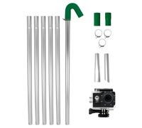 Gutter Vacuum Pole Kit 4K Camera Real Time Inspection 24ft Reach Drain Pipe Cleaning 1.2m - 7.2m IPS 4x Zoom 170 Degree Wide Angle Wireless WIFI Android IOS Rechargeable Waterproof Case Carry Bag