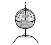Monstershop Hanging Rattan Egg Chair - Black Black One Size