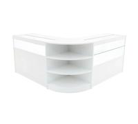 (2 x 1200mm W Counters & 1 x 600mm W Corner Unit - White) Shop Counter Set Harmonia Storage LED Lockable Retail Display Black White Maple