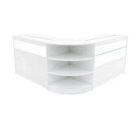 (2 x 1200mm W Counters & 1 x 600mm W Corner Unit - White) Shop Counter Set Harmonia Storage LED Lockable Retail Display Black White Maple