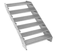 MonsterShop Height Adjustable Metal Staircase 6 Steps - 900mm Wide