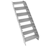 Monstershop Adjustable 7 Section Galvanised Staircase - 600mm Wide