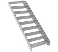 MonsterShop Height Adjustable Metal Staircase 9 Steps - 900mm Wide