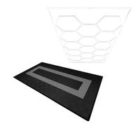 Monstershop Hexagon LED Light & Vented Garage Floor Tiles With Edges - 90 Black & 30 Grey