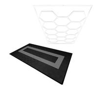 Hexagon LED Light & Vented Garage Floor Tiles With Edges - 90 Black & 30 Grey Monstershop Black One Size