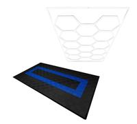 Monstershop Hexagon Led Light & Vented Garage Floor Tiles With Edges - 90 Black & Black