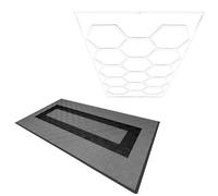 Monstershop Hexagon LED Light & Vented Garage Floor Tiles With Edges - 90 Grey & 30 Black