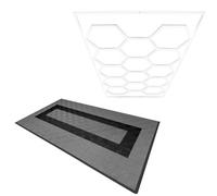 Monstershop Hexagon LED Light & Vented Garage Floor Tiles With Edges - 90 Grey & 30 Black