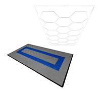 Hexagon LED Light & Vented Garage Floor Tiles With Edges - 90 Grey & 30 Blue Monstershop Grey One Size