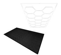 Monstershop Hexagon LED Light & Vented Garage Floor Tiles x 120 With Edges - Black