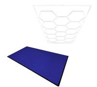 MonsterShop Hexagon Led Light & Vented Garage Floor Tiles X 120 With Edges - Blue