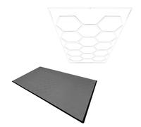 Monstershop Hexagon LED Light & Vented Garage Floor Tiles x 120 With Edges - Grey