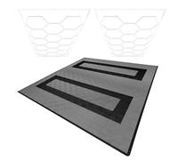 Monstershop Hexagon LED Lights x 2 & Vented Garage Floor Tiles With Edges - 165 Grey & 60 Black Monstershop Grey