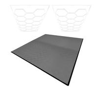 Monstershop Hexagon LED Lights x 2 & Vented Garage Floor Tiles x 225 With Edges - Grey