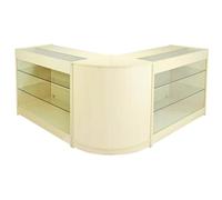 MonsterShop Horizon Shop Counter Cabinets & Retail Display Glass Showcase Set, Maple, Melamine MDF
