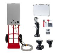 MonsterShop Portable Horse Shower & Cordless Clipper 18L Instant Hot Water Gas Boiler Steel Trolley 10M Hose