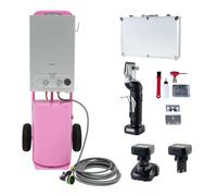 MonsterShop Portable Horse Shower & Cordless Clipper Pink 18L Instant Hot Water Gas Boiler Steel Trolley 10M Hose