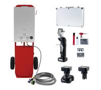 Portable Horse Shower & Cordless Clipper Red 18L Instant Hot Water Gas Boiler Steel Trolley 10m Hose Spray Gun Grooming Kit 2 Rechargeable Batteries 2500RPM Quiet 2 Blades Carry Case Accessories