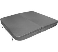 Hot Tub Cover Spa Lid 210cm x 210cm Square Grey Hard Top Weatherproof PVC Leather Foam 25KG/m3 Density Galvanised C-Channel UV Mildew Flame Resistant 4 x Lock Down Straps With Keys 6 x Lifting Handles