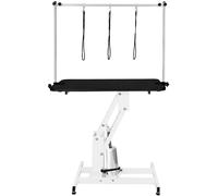 Monster Shop White Hydraulic Grooming Table - Black Table Top, Black