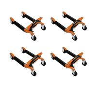 Vehicle Positioning Skates x 4 Hydraulic Wheel Car Dolly Set Of 4 Heavy Duty Lift Jack Transport Trolley Foot Pedal 12" lifting range Tyres Up To 10" Wide 680kg / 1500lb Per Skate Auto Repair Moving