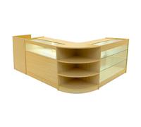 (2 x 1200mm W Counters & 2 x 600mm W Units - Maple) Shop Counter Set Hyperion LED Light Lockable Retail