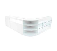 Monstershop Hyperion LED Shop Counter Set K1500, B1500, TB60 & LM60 - White Monstershop White