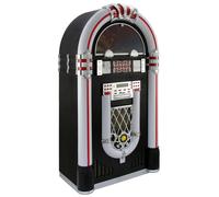 Vinyl Jukebox Record Player Retro Vintage Stereo Entertainment Centre 7 Colour Changing LED Lights Remote Floor Standing Portable Wheels FM Radio Bluetooth AUX MP3 USB CD AUX