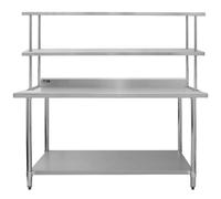 Monstershop Kukoo 6Ft Catering Bench With Double Over-Shelf In Silver Silver