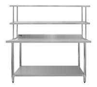 Monstershop Kukoo 6Ft Catering Bench With Double Over-Shelf In Silver Silver One Size