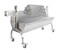 KuKoo 90kg Hog Roasting Machine Spit Rotisserie, With Grill Basket Attachment, Windshield & Cutlery