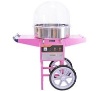 Candy Floss Machine Cotton Candy Maker Electric + Pink Cart & Acrylic Dome