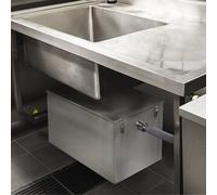 Commercial Grease Trap 120L Under Sink Interceptor 18KG Stainless Steel Waste Fat Oil Water Separator Filter Restaurant Kitchen Takeaway Hotel Café 50mm Inlet Outlet Compact 41cm H x 45cm W x 65cm D