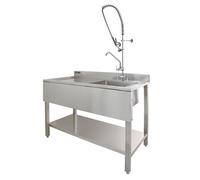MonsterShop Kukoo Commercial Sink & Pre-Rinse Tap - Left Hand Drainer