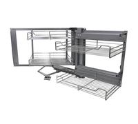 KuKoo Right Hand Corner Kitchen Pull Out Baskets, 90-100cm Cabinet 4 Metal Slide Out Storage Drawers…