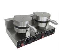 MonsterShop Kukoo Double Waffle Maker Commercial Catering Kitchen Stainless Steel Electric Nonstick Plates