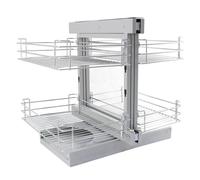Monstershop Kukoo Magic Corner Pull Out Kitchen Cupboard Drawers - Left Hand In Silver Silver