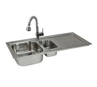 Monstershop Premium Stainless Steel Kitchen Sink & Padstow Tap in Silver Monstershop Silver