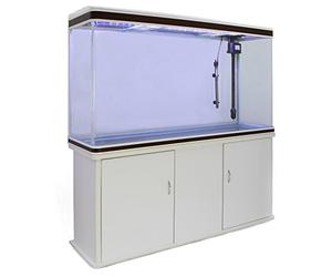 MonsterShop Large Fish Tank White 4ft 300L 65 Gal Aquarium Marine Tropical Saltwater Freshwater. White Cabinet Storage Stand. Complete Starter Kit, Filter, Air Pump, Heater, LED Light…