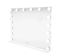 Light Up Hollywood Mirror 16 LED Vanity Makeup Table Wall Touch Screen Dimmable 3 Colour Modes Bluetooth Speaker 2 Charging Ports USB-A & USB-C Microfibre Cleaning Cloth 10 x Magnification Mirror