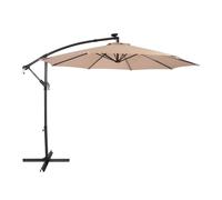 LED Cantilever Parasol 3m Hanging Banana Umbrella Garden Shade 104 Lights