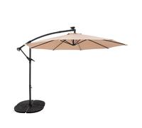 Monstershop LED Cantilever Parasol 3m With Full Fan Base - Beige Monstershop Beige