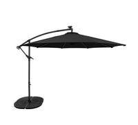 Monstershop LED Cantilever Parasol 3m With Full Fan Base - Black Monstershop Black