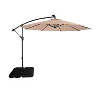 Monstershop LED Cantilever Parasol 3m With Square Base - Beige Monstershop Beige