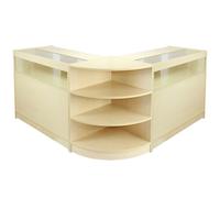 MonsterShop Libra Retail Display Shop Counters Set & Glass Showcase Cabinet Units, Maple Maple