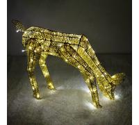 Monstershop Light Up Reindeer Gold Grazing Doe - 61cm 120 Ice White LED Monstershop Gold