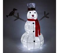89 cm Light Up Snowman Outdoor 100 Cool White LED 6h/18h timer 12m clear cable White
